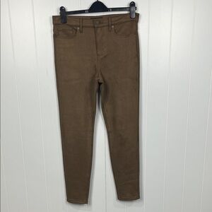 Banana Republic Womens Pant 28/6 Brown Global High-Rise Skinny Vegan Suede EUC